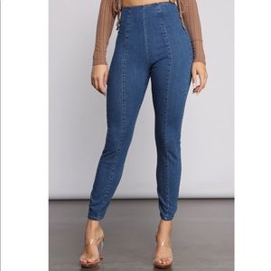 High rise skinny jeans